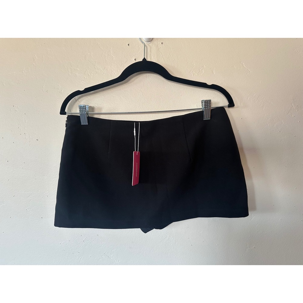 Edikted Skort Women Medium Black New With Tags Solid Mini Side Zip S16802